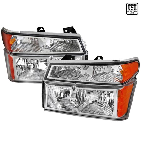 Spec-D Tuning 04-12 Chevrolet Colorado Headlight + Corner Light Set- Chrome 2LCLH-COL04-RS